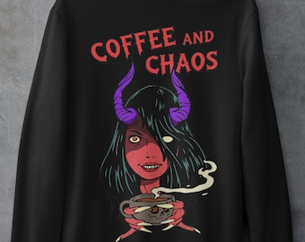 Gothic Devil Girl Coffee Shirt Funny Horror Comic Tee