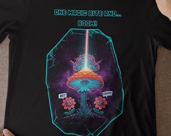 Psychedelic Mushroom T-Shirt: Trippy Cosmic Galaxy Art Tee