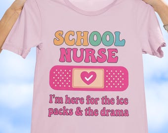 Funny School Nurse Shirt: Retro Bubble Font Design