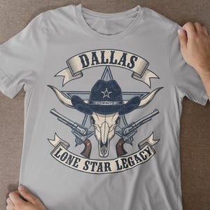Vintage Dallas Football T-Shirt: Texas Cowboys Steer Skull Graphic