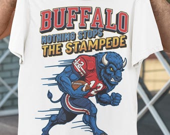 Vintage Buffalo Football Shirt: Mascot Stampede Fan Tee