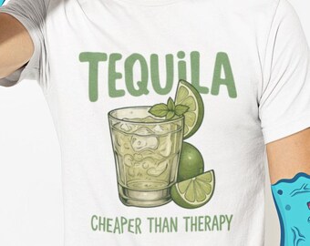 Funny Tequila Therapy Shirt: Vintage Comfort Colors Tee