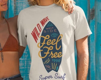 Wild Wave Surfboard Tee: Retro Summer Shirt