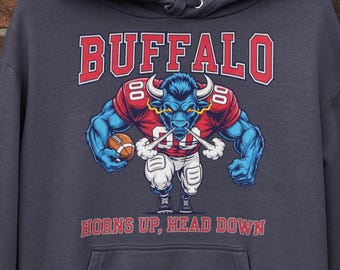 Vintage Buffalo Football Shirt: Mascot Graphic Tee, Fan Gift