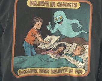 Halloween Dark Humor Ghost Believer Shirt with Retro Illustration