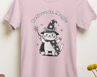 Magic Cat Sweatshirt: Witchy Kawaii Graphic, Women & Youth