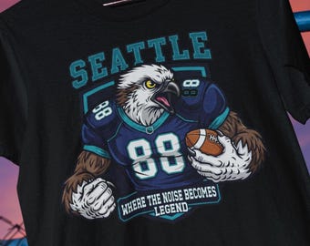 Vintage Seattle Football Shirt Seahawk Fan Gift, Gameday Apparel