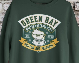 Vintage Green Bay Football Hoodie: "Frozen but Faithful" Packers Sweatshirt