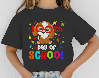 Cute Puppy 100 Days Smarter T-Shirt, Fun School Design, Celebrating 100 Days Of Learning, Perfect For Kids & Teachers