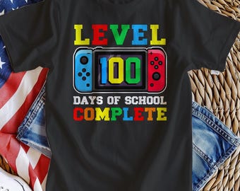 Level 100 Complete T-Shirt: Video Game 100th Day of School