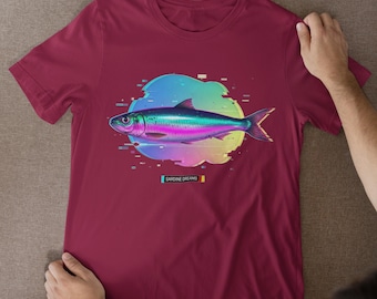 Vaporwave Sardines Shirt: Retro Glitch Pop Art Tee