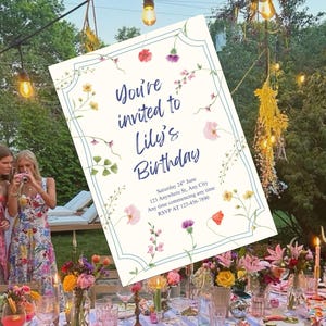 Customisable Floral Birthday Invitation