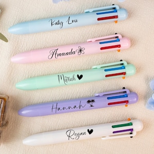 Custom Name 6 in 1 Multicolor Ballpoint Pen, Personalized Multipurpose Pen, Gifts for Her, Co-Workers Gifts, School Supplies,Office Supplies