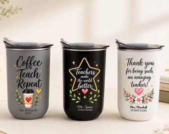 Best Teacher Ever Tumbler, Personalized Teacher Cup, Custom Educator Gift, Teacher Appreciation Present, Thank You Teacher Drinkware