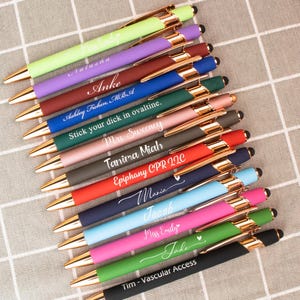 Personalised Gift Pens for Women, Fancy Custom Pen, Bridesmaid Gift, Soft Touch Ballpoint Pen, Laser Engraved Pen, Gift for Teacher