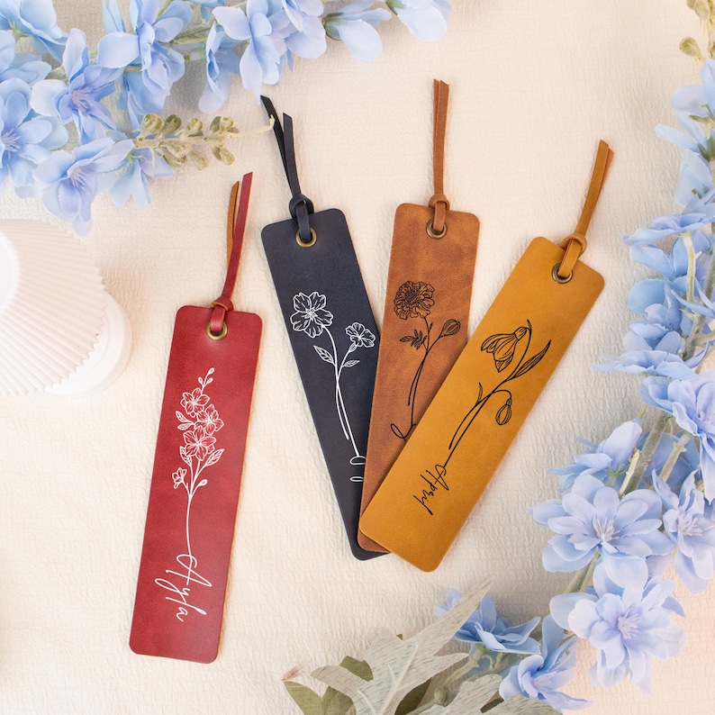 Personalised Leather Bookmark, Custom Leather Bookmark, Custom Quote ...