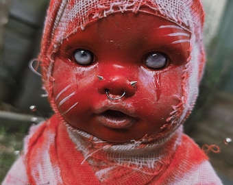 OOAK creepy zombie doll: Zombaya 17inches - 45 cm - Scary Horror Gothic doll