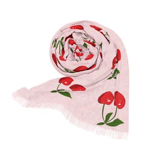 Bufanda ligera con estampado de flores de cerezo, chal floral de verano, bufanda ligera para mujer, regalo perfecto para primavera, accesorios bonitos