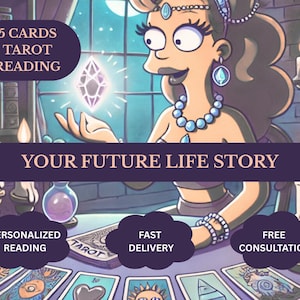 L'histoire de votre future vie, Lecture de tarots à 5 cartes, Perspicacité psychique numérique, Histoire de vie et voie du futur, Lecture numérique rapide, précise, personnelle