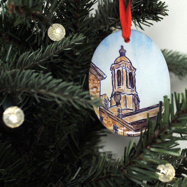 Penn State Ornament - Old Main, psu ornament, christmas, Penn State christmas decor, Penn State art