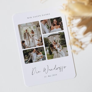 Personalisierte Dankeskarte zur Hochzeit, Taufe oder anderen Anlässen – mit eigenen Fotos & individuellem Text | inklusive Druck