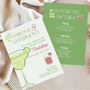 Margs & Matrimony Bachelorette Itinerary Template: Tropical Fiesta (Canva Editable, Instant Download)
