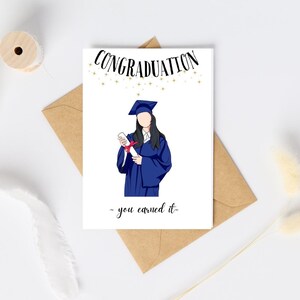 Carte de remise de diplôme pour elle - Carte de félicitations pour diplômée imprimable - Promotion 2025 - Télécharger