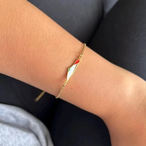 COOLTIME Bracelet à breloques pour femme avec carte de la Palestine en acier inoxydable réglable