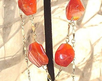 Carnelian Nugget Necklace Set