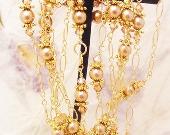 Gold Pearl Lariat