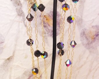 Black Swarovski Lariat