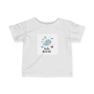 Ocean-Themed Infant Tee, Cute Baby Shirt, Whale Print T-Shirt, Toddler Gift, Sea Life Apparel, Summer Outfit