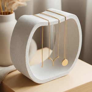 Elegant Curved Necklace and Jewelry Holder | Minimalist 3D Printed Display