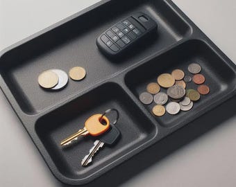 Modern Key & Coincatcher Tray – Minimalist Desk Catchall Organizer