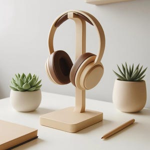 Minimalist Headphone Stand | Modern 3D Printed Headset Holder