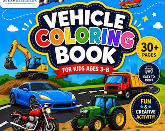 Transportation Coloring Book for Kids: Cars, Planes, Trains (PDF)