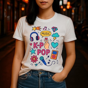 Elegante camiseta coreana, referencia a una famosa música kpop, moda coreana, ídolo, regalo para fanáticos del kpop o cultura coreana, kdrama, manga, anime