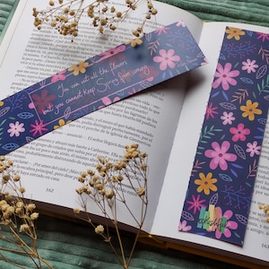 Spring Bookmark – Cute Floral Bookmark with Pablo Neruda quote – Seasonal Stationery for Bookworms – Cute Book Accessories Gift for Readers
