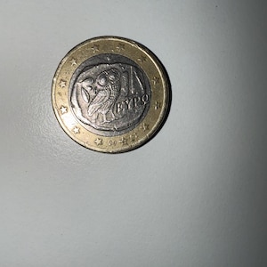 1 euro Greek owl coin 2002 with &#39;S&#39; inside star *rare*