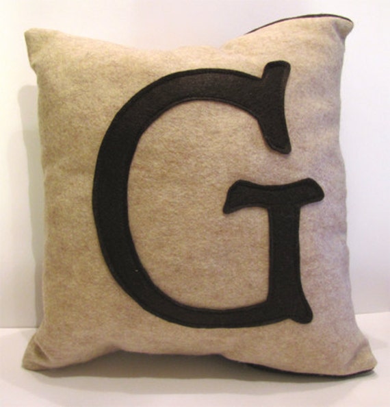 Items similar to Personalized Applique Felt Pillow on Etsy