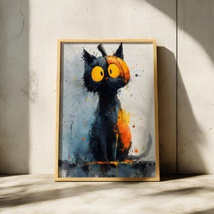 Watercolor Cat Pumpkin Decor, Halloween Wall Art, Printable Spooky Art, Pet Lover Gift, Fall Autumn Decor, Spooky Season, Digital Download