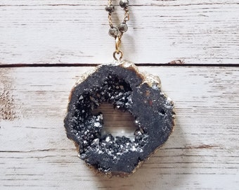 Druzy Quartz Rosary Chain