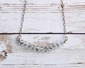 Clear Crystal Bar Necklace