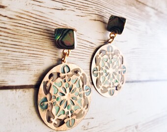 Abalone Filigree Earrings