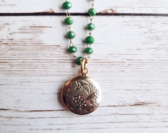 Gold Locket Rosary Chain