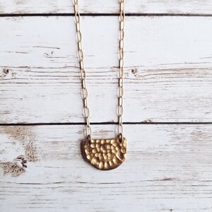 Hammered Half Moon Necklace