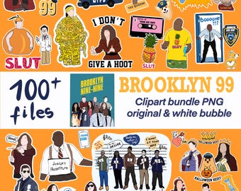 Brooklyn 99 Clipart Bundle PNG, B99 Characters & Quotes, Brooklyn 99 Stickers, Digital Download | Procreate, Planner Stickers