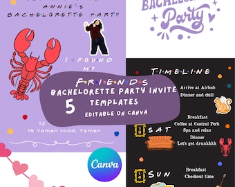 Friends Bachelorette Party Invitation Template | Editable Canva Bridal Shower Invite | Funny Central Perk Theme Digital Download