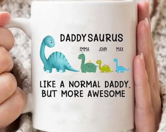 Details about   Daddysaurus Dinosaur White Ceramic Mug Funny Dinosaur  Saurus Asaurus Family 