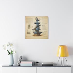Lienzo decorativo con planos industriales, decoración vintage, impresión de ingeniería, arte para oficina en casa, regalo único para ingenieros. imagen 6